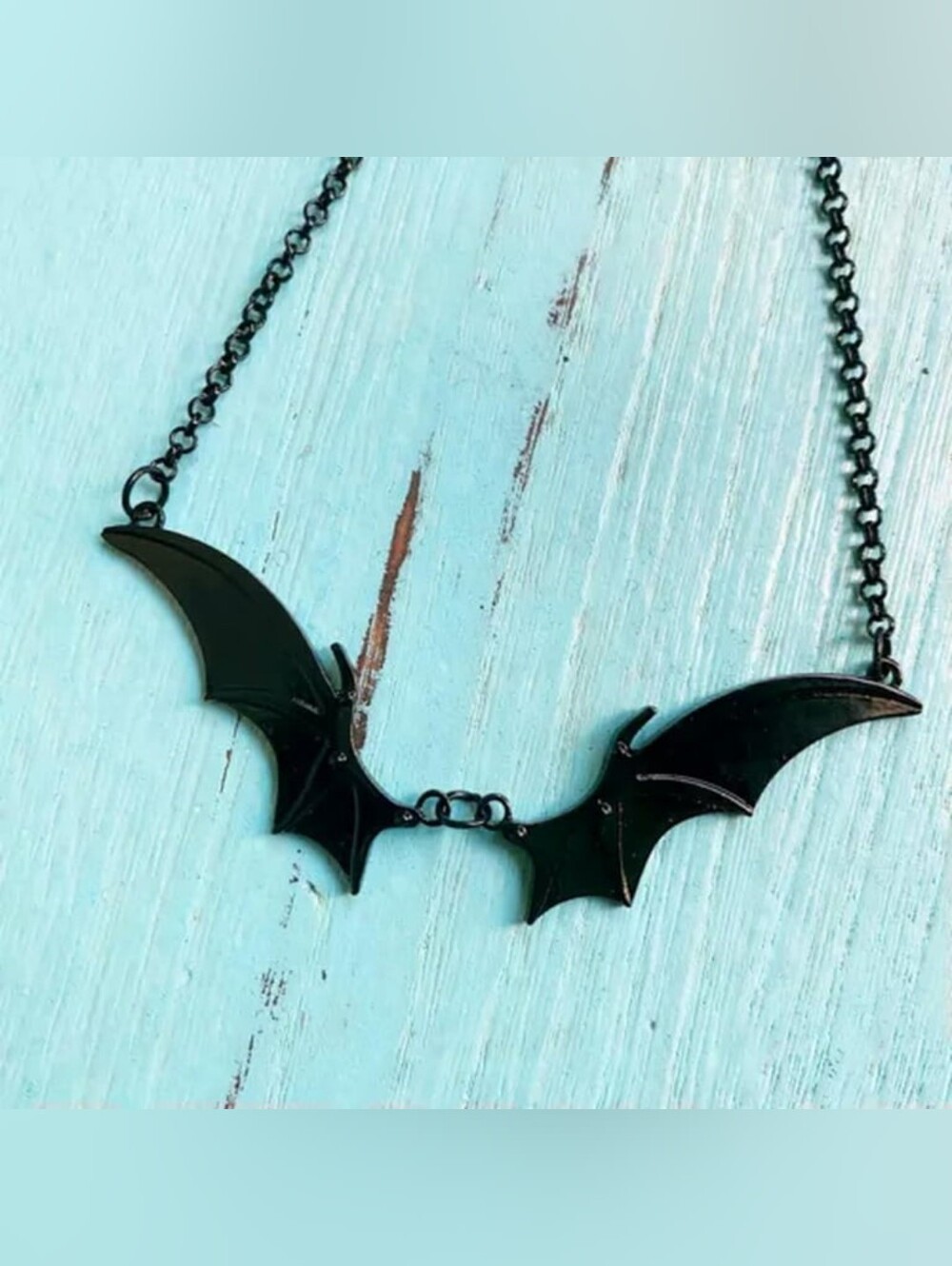 NWT Handmade Goth Black Bat Wing Choker Necklace